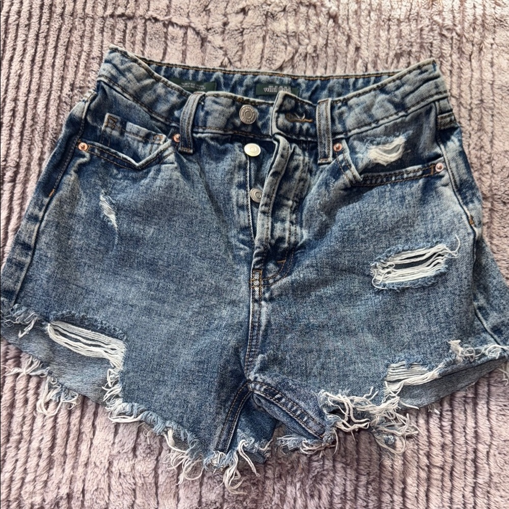 Wild Fable Blue Distressed Jean Shorts